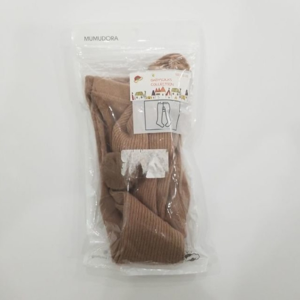 🆕️12-24M Tan Ribbed Pom Tights - Picture 6 of 7